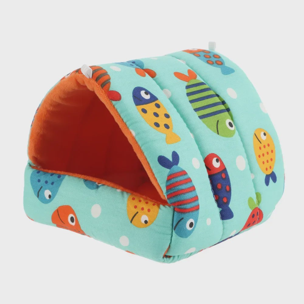 Zacht Hamsterhuisje met Schattige Dierenprints - Warm en Comfortabel Nestje