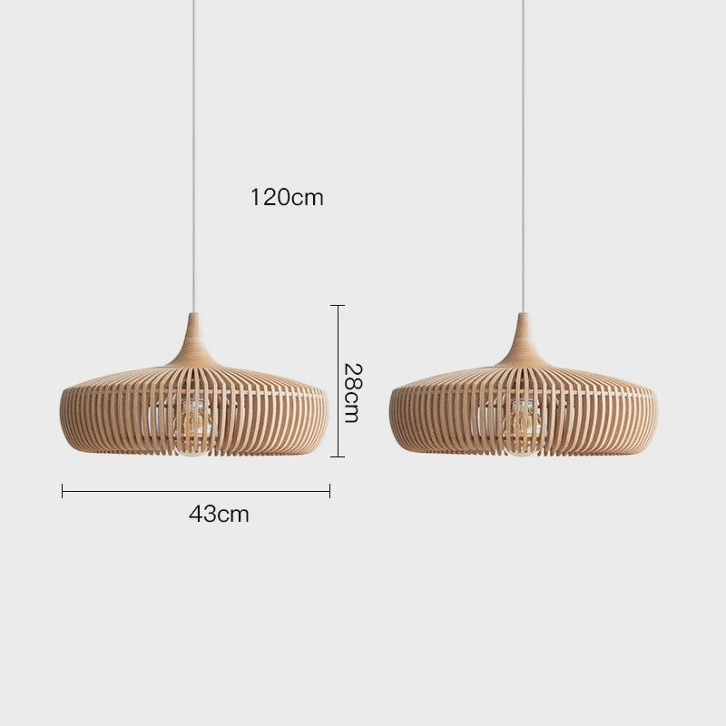 Wabi-Sabi Houten Hanglamp LED - Vintage Minimalistisch Design
