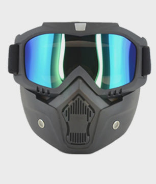 Motorcross Bril met Afneembaar Ademend Masker - Stof- en Impactbestendig