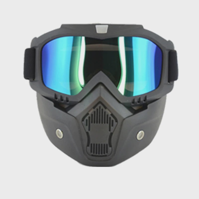 Motorcross Bril met Afneembaar Ademend Masker - Stof- en Impactbestendig