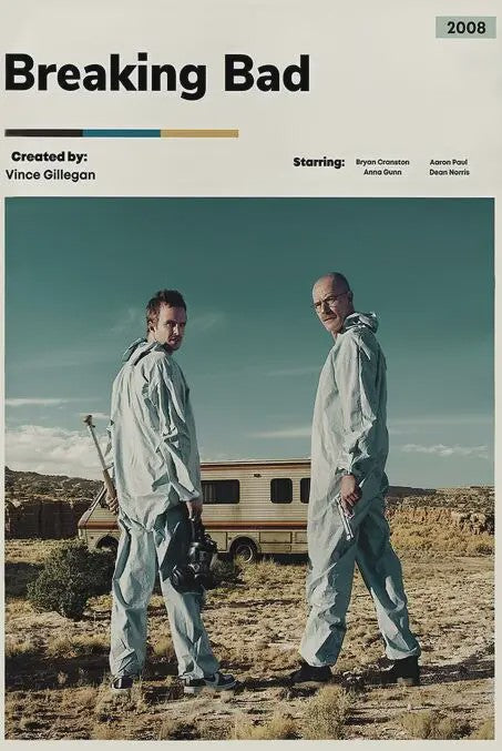 Breaking Bad Canvas Poster - Vintage Film Art Print voor Woonkamer Decoratie