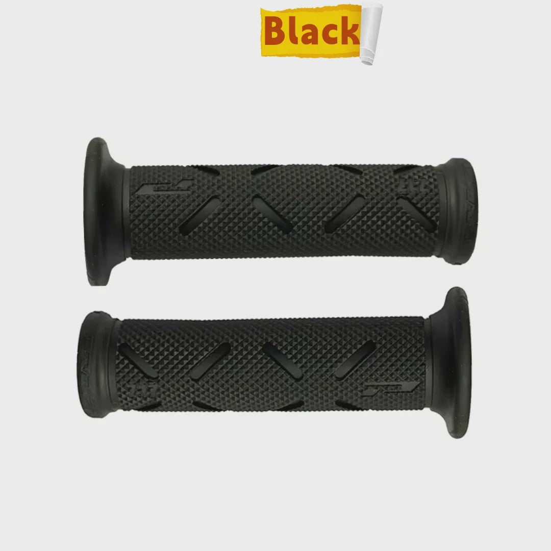 Set Motor Stuurhandvatten 22mm - Antislip Rubber & Aluminium Eindkappen