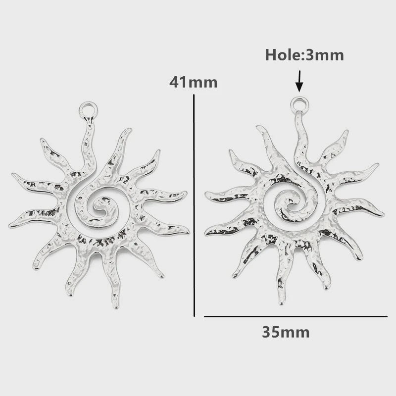 Set van 4 Gouden Bedeltjes: Zon, Hart, Schelp, Vis & Cactus - Roestvrij Staal 18k Goud PVD - DIY Sieraden Maken