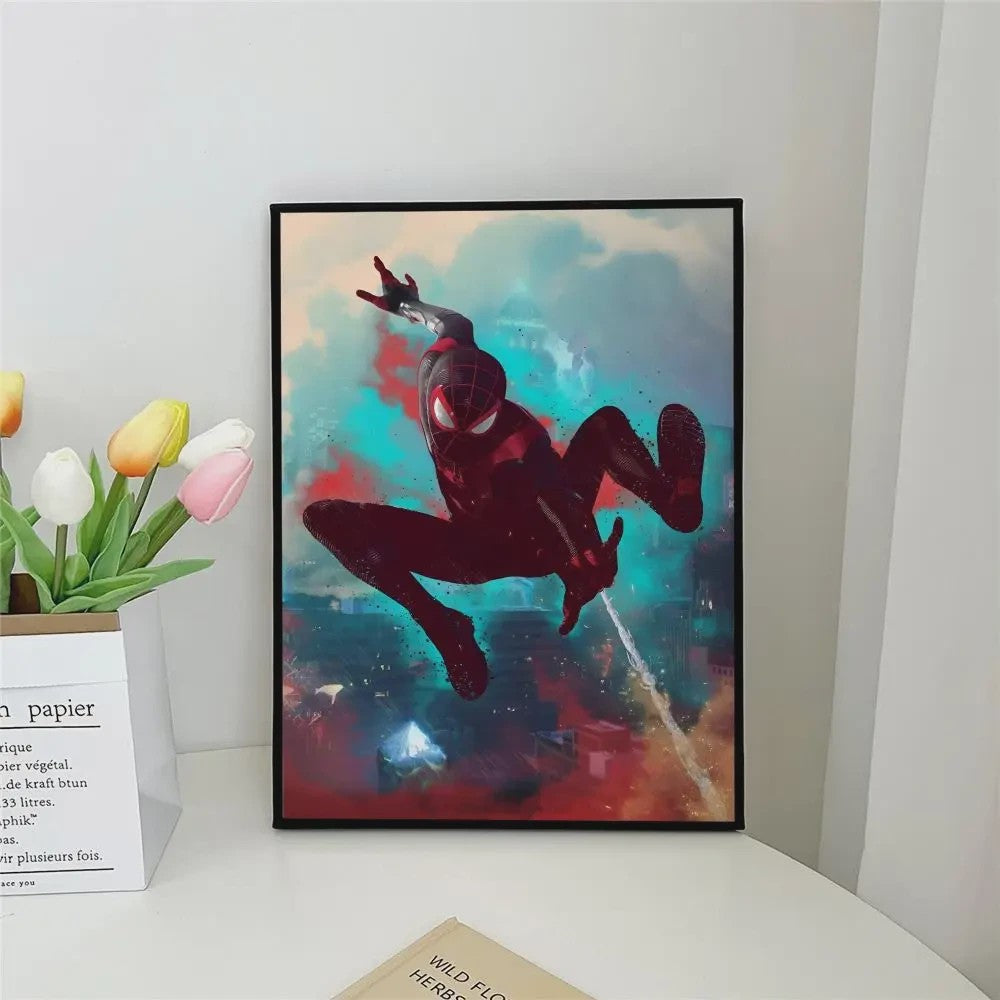 Frameloze Spiderman Poster - Marvel Kunst Print voor Woonkamer, Slaapkamer, Bar
