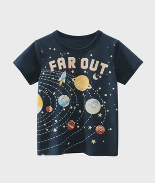 Zomer T-shirts Jongens 2-8 Jaar - Katoen, Korte Mouw met Leuke Prints