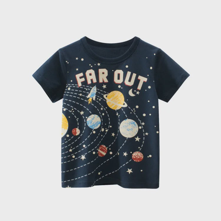 Zomer T-shirts Jongens 2-8 Jaar - Katoen, Korte Mouw met Leuke Prints