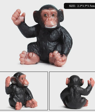 Oenux Wild Animal Speelfiguren: Aap, Chimpansee, Orang-oetan & Gibbon (PVC)