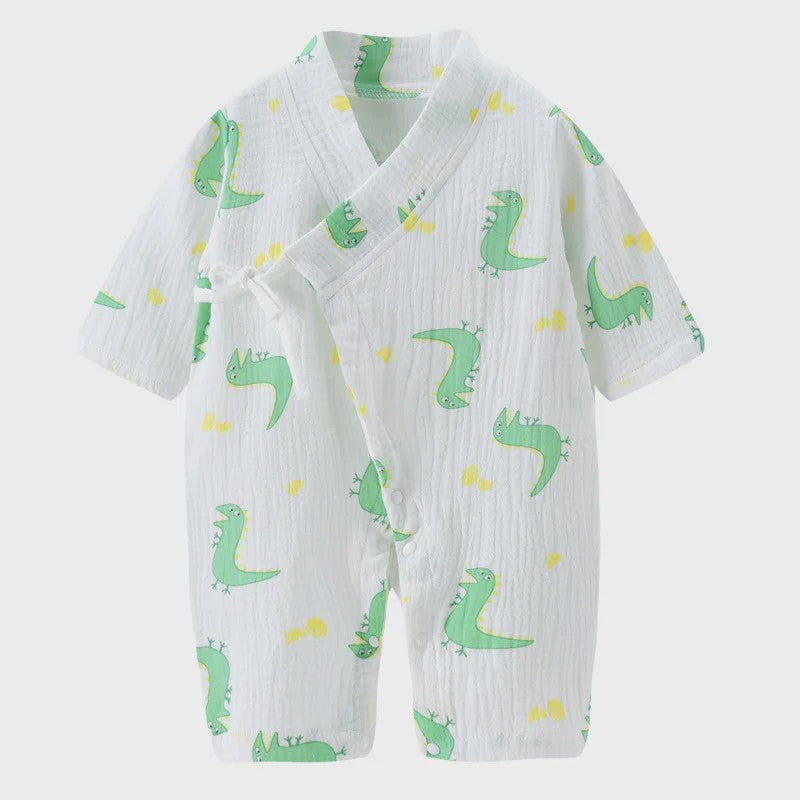 Mousseline Katoen Romper met Lange Mouwen voor Baby's (0-24M) - Unisex Jumpsuit voor Jongens & Meisjes