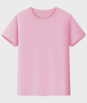 Basic Katoenen T-shirt voor Kinderen & Baby's - Jongens & Meisjes - Wit & Roze - Maten 1 t/m 14 Jaar