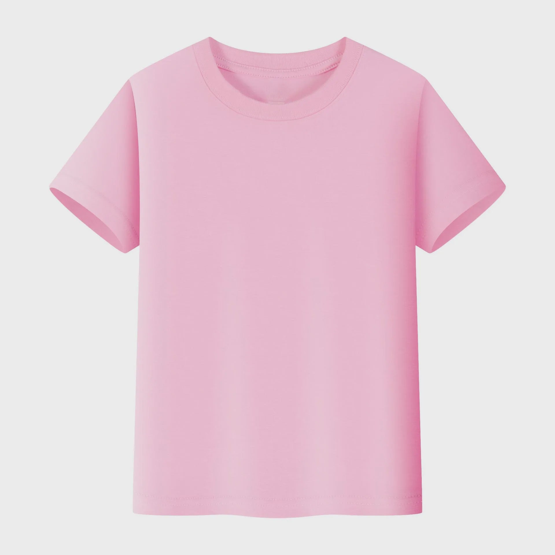 Basic Katoenen T-shirt voor Kinderen & Baby's - Jongens & Meisjes - Wit & Roze - Maten 1 t/m 14 Jaar