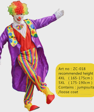 Grappig Clown Kostuum Heren - Joker & Magiër Outfit voor Feest & Optreden
