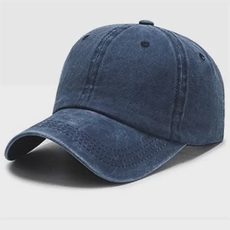 Vintage Washed Denim Baseball Cap - Unisex Snapback voor Heren & Dames