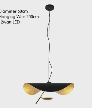 Moderne Lotusblad Hanglamp - LED, Metaal, Goud & Zwart/Wit