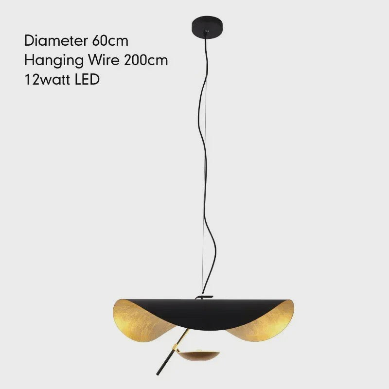 Moderne Lotusblad Hanglamp - LED, Metaal, Goud & Zwart/Wit