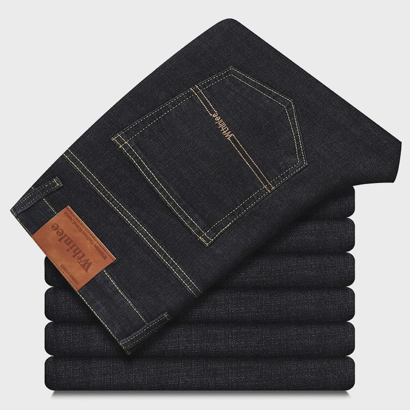 Herens Jeans Rechte Pasvorm Stretch - Zakelijk & Casual Blauw/Zwart Denim Werkbroek