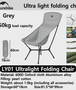 Naturehike YL01 Ultra-lichtgewicht Campingstoel - Snel Opvouwbaar & Draagbaar (150kg)