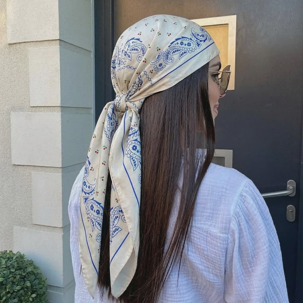 Luxe Zijden Vierkante Sjaal 90x90cm - Stijlvol Foulard voor Dames