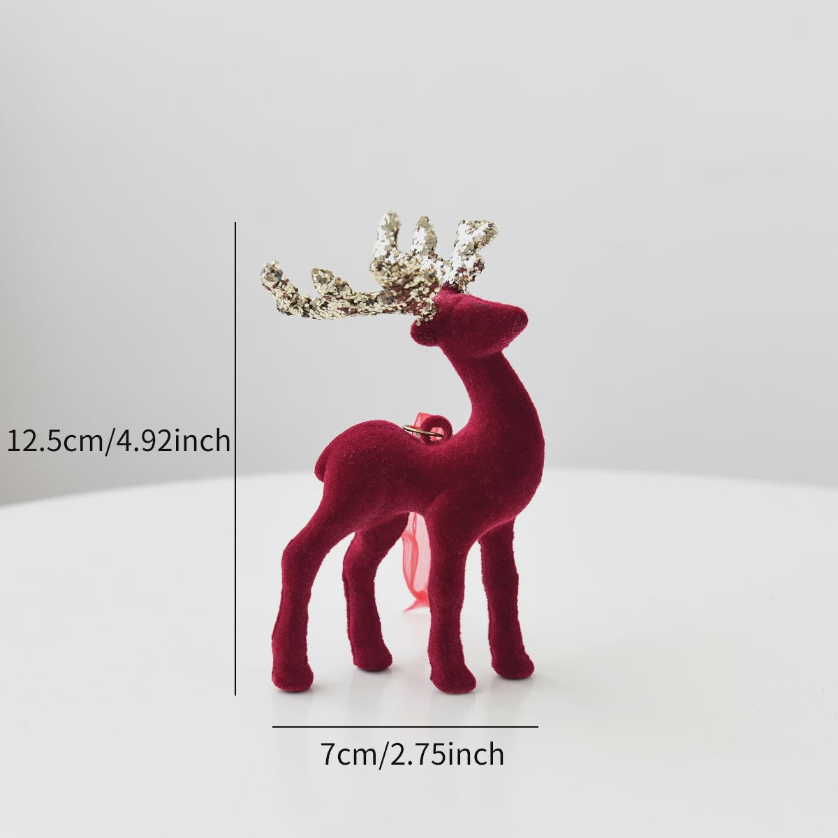 Kerstdecoratie: Pluche Herten Ornament voor Kerstboom of Bureau