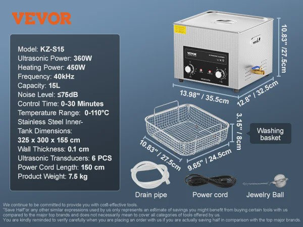 Professionele Ultrasone Reiniger met Verwarming en Timer - 2-30L voor Laboratorium, Metaal & Auto-onderdelen