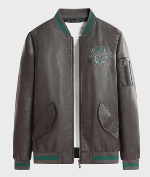 Herfst/Winter Heren Suède Bomberjack met Baseballkraag - Casual & Zakelijk