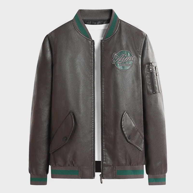 Herfst/Winter Heren Suède Bomberjack met Baseballkraag - Casual & Zakelijk