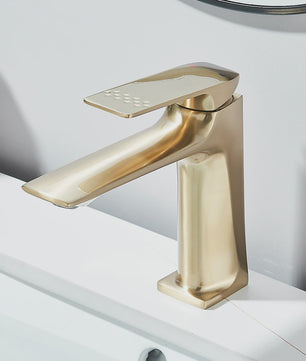 Moderne Wastafelkraan Messing - Enkel Hendel Mixer - Warm & Koud Water