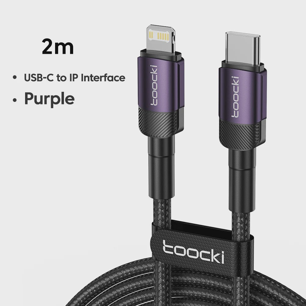 Toocki PD 27W USB-C naar Lightning Kabel voor iPhone - Snel Laden & Data