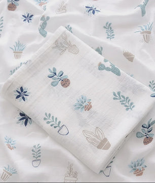 Dubbellaags Bamboe Katoen Muslin Baby Dekentje - Ademend en Multifunctioneel