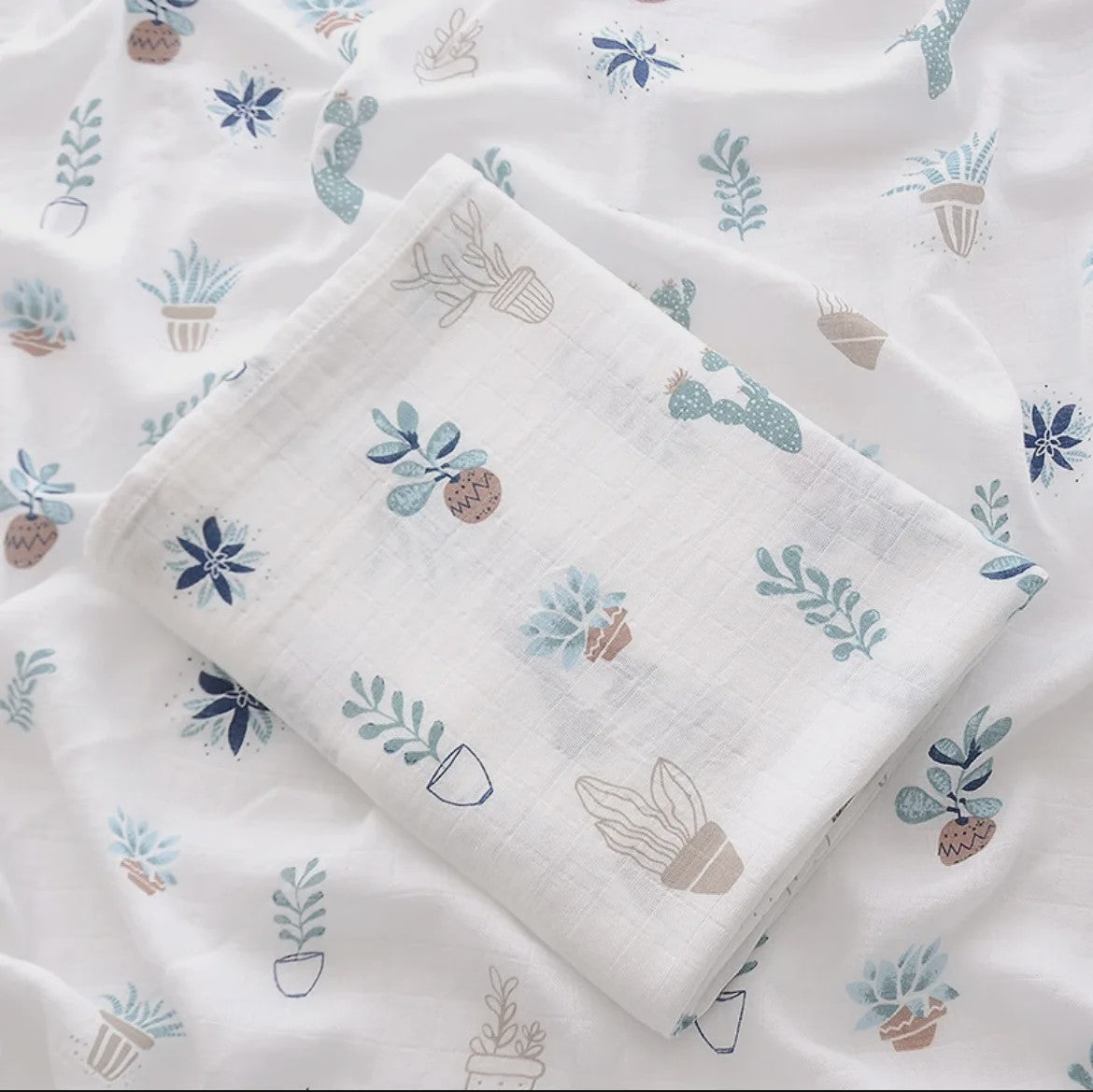 Dubbellaags Bamboe Katoen Muslin Baby Dekentje - Ademend en Multifunctioneel