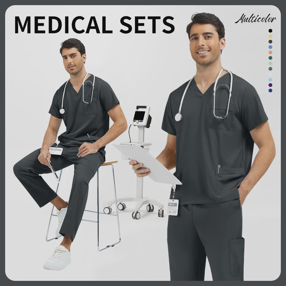 Niaahinn Heren Scrubs Set - Medische Werkkleding voor Ziekenhuis & Zorgprofessionals