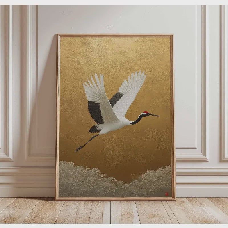 Elegante Japanse Kraanvogels Poster - Aziatische Wanddecoratie op Canvas