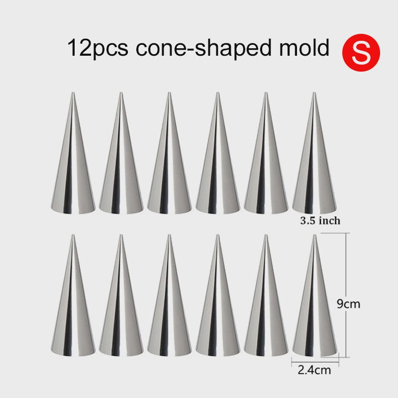 Roestvrijstalen Bakvormen Set: Croissant & Cone Molds voor Thuisgebruik