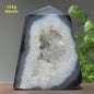 Zwarte Agaat Kristal Geode Obelisk - Natuurlijke Decoratie & Meditatie Steen