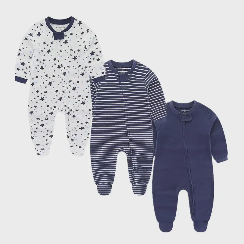 3-Pack Baby Rompers Unisex Katoen - Zacht & Comfortabel voor Pasgeborenen