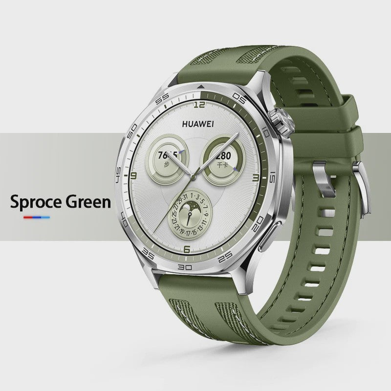 22mm Nylon & Siliconen Horlogeband voor Huawei Watch GT/Pro (46mm)