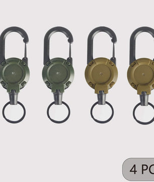 Intrekbare Sleutelhanger met Karabijnhaak - Heavy Duty Clip voor Tassen & Outdoor