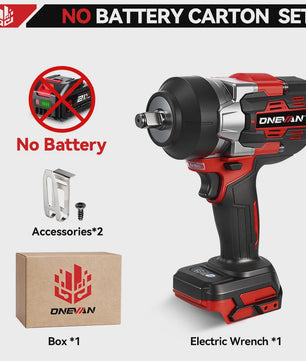 ONEVAN Brushless Elektrische Slagschroevendraaier 2800W - 2800 Nm, 1/2 Inch, Makita 18V Compatibel