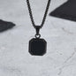 Stijlvolle RVS Hanger met Zwart Emaille - Geometric Dog Tag Ketting voor Mannen
