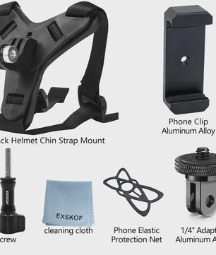 Motorhelm Kinband Mount voor Actiecamera's - GoPro, DJI, Insta360 & Meer