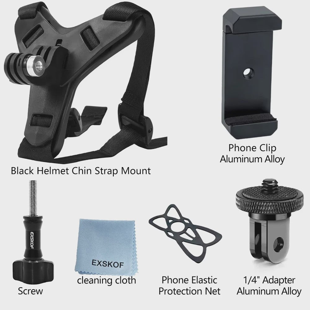 Motorhelm Kinband Mount voor Actiecamera's - GoPro, DJI, Insta360 & Meer