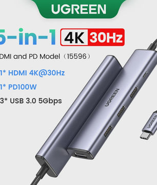 UGREEN 10-in-1 USB-C Hub: 8K/4K Dual HDMI, RJ45, USB 3.0, PD 100W - Docking Station voor MacBook & Laptop