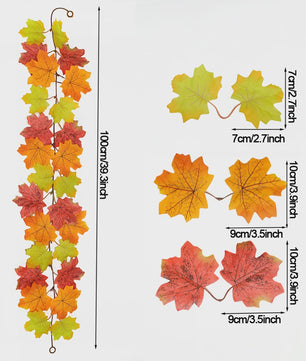 Herfst Slinger met Maple Bladeren - Kunstblad Slinger voor Thanksgiving, Halloween & Feestdecoratie