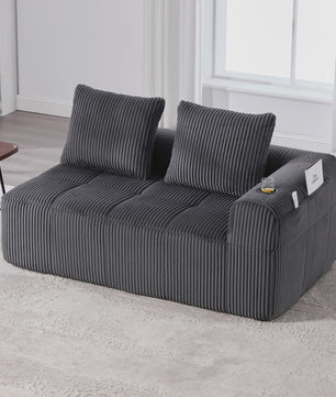 Moderne Modulaire Bank met Bekerhouder en Zijvak - Compact & Comfortabel