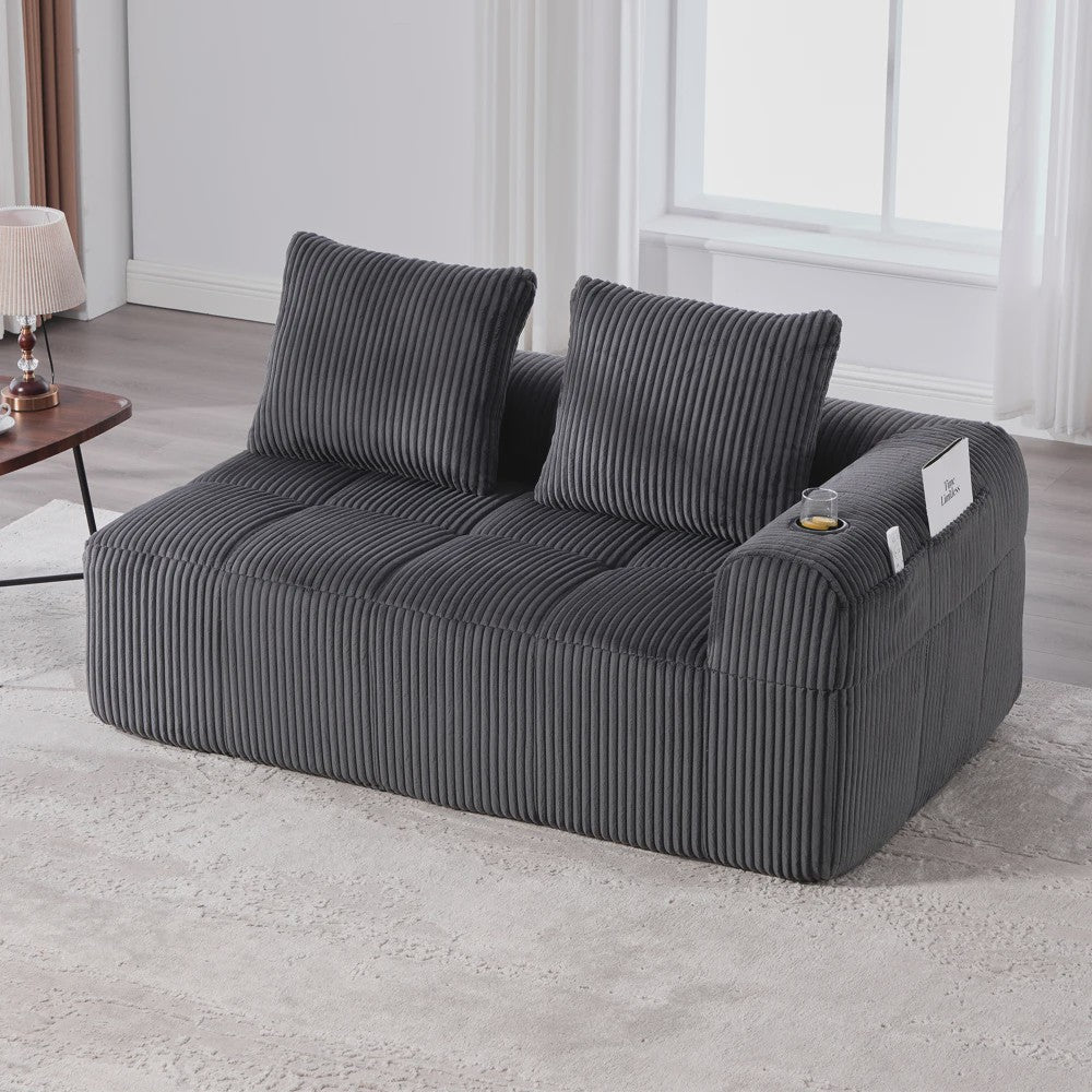 Moderne Modulaire Bank met Bekerhouder en Zijvak - Compact & Comfortabel