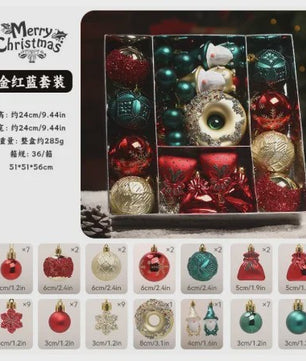 Luxe Kerstballen Set (60 Stuks) met Donut, Gnome & Sneeuwvlok Ornamenten - Goudkleurig