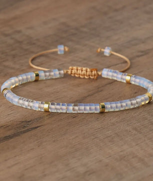 Natuurlijke Blauwe Emperor Steen Kralen Armband - Verstelbaar & Uniek