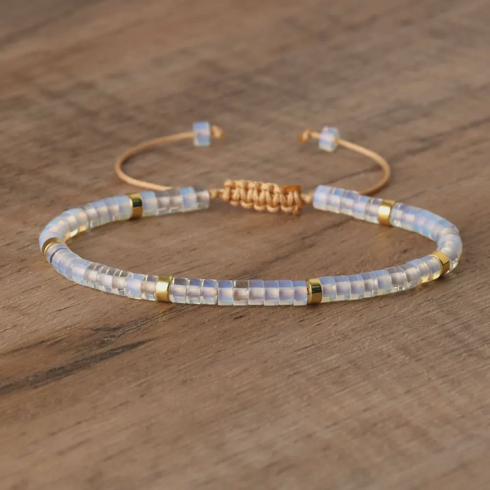 Natuurlijke Blauwe Emperor Steen Kralen Armband - Verstelbaar & Uniek