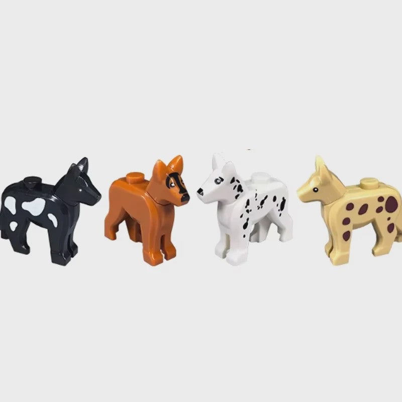 Bouwstenen Dierenpark Scene - Katten, Honden, Vogels, Varkens & Meer - DIY Speelgoed Bakstenen