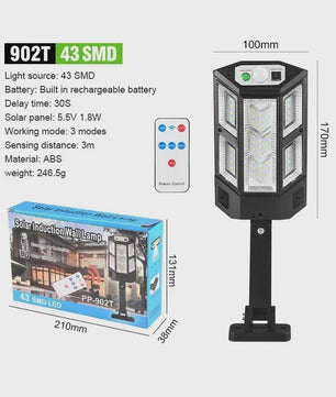 Krachtige LED Solar Buitenlamp met Bewegingssensor - Tuin, Terras, Garage