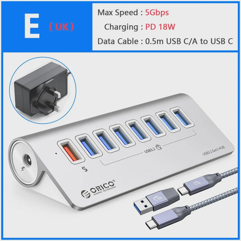 ORICO 10Gbps USB 3.2 Docking Station Hub met PD60W Opladen en 4/7 Poorten